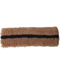 Dolce & Gabbana - Bruine Zwarte Fleece Wollen Hoofdband Muts Voor Mannen - Lyst