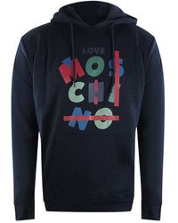 Moschino - Love Jumble Logo Hoodie Cotton - Lyst