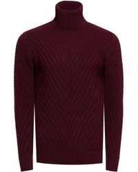 Rusty Neal - Feinstrick Mit V-Muster Rollkragen-Pullover - Lyst