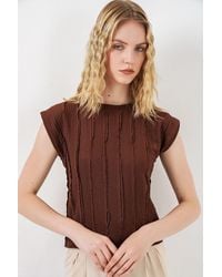 Bigdart - Textured Ribbed Pull-On Blouse - Lyst
