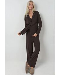 Hiccup - Button-Up Long Sleeve Pajama Set With Shirt Collar - Lyst