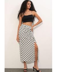 Bigdart - High Waist Polka Dot Midi Skirt - Lyst