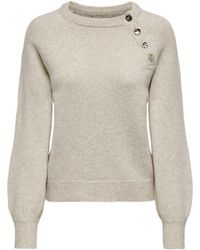 ONLY - Onlemma Life Ls Button Oneck Knt Noos - Lyst