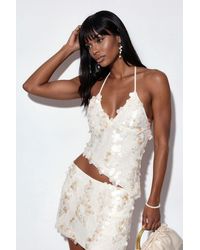 Busem - Halter Crop Top With Sequin Detail - Lyst