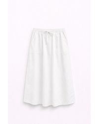 MixRay - High-Waisted Poplin Skirt With Drawstring Detail - Lyst