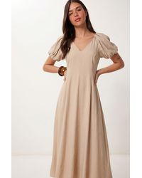 Happiness İstanbul - A-Line Midi Dress With V-Neck - Lyst