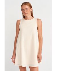 Dilvin - Cotton Poplin Sleeveless Mini Shift Dress - Lyst