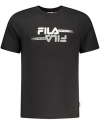 Fila - Zwarte Katoenen T-Shirt Voor Mannen - Lyst