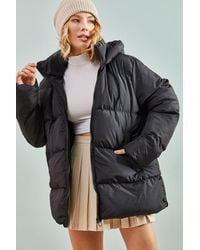 Bianco Lucci - Hooded Thick Puffer Down Coat - Lyst