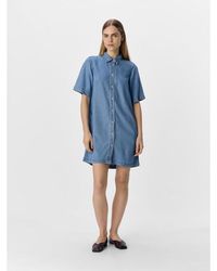 Object - Objframe 2/4 Re Denim Dress Noos - Lyst