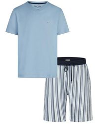 Phil & Co. Berlin - Shortama Korte Pyjama Set Blauw Gestreept - Lyst