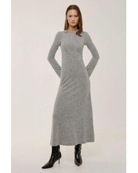Hiccup - Textured Maxi Dress With Crew Neck - Lyst
