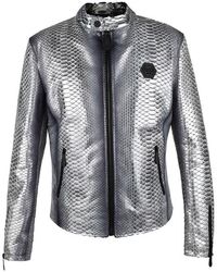 Philipp Plein - Leren Jas - Lyst