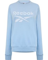 Reebok - Sweatshirt Met Logo, Ronde Hals En Cropped Model - Lyst