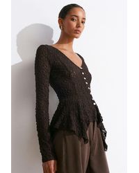 Dilvin - Lace V-Neck Button Cardigan - Lyst