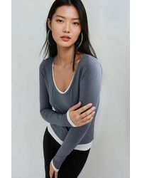 Busem - Contrast Binding Long Sleeve Blouse - Lyst