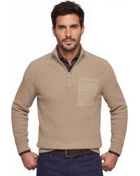 Profuomo - Half Zip Trui Effen Normale Fit Borstzak - Lyst