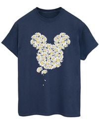 Disney - Ladies Mickey Mouse Chamomile Head Cotton Boyfriend T-Shirt - Lyst