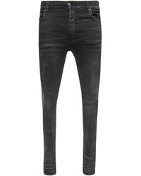 Amiri - Slim Fit Distressed Logo Aged Denim Jeans Cotton - Lyst