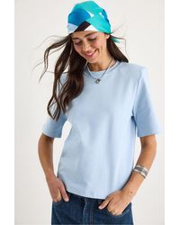 Bianco Lucci - Gewatteerd Crew Neck T-Shirt - Lyst