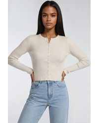 MixRay - Buttoned Slim Fit Ribbed Knit Cardigan - Lyst