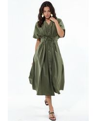 Busem - Casual V-Neck Midi Shirt Dress - Lyst