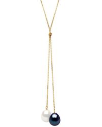 Ateliers Saint Germain - Necklace You & Me 2 Real Cultured Freshwater Pearls Pear 9-10 Mm - Lyst