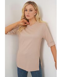 Bigdart - Textured Crew Neck Short Sleeve T-Shirt - Lyst