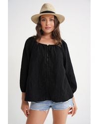 MixRay - Buttoned Muslin Blouse - Lyst