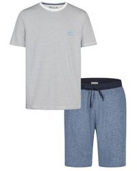 Phil & Co. Berlin - Shortama Korte Pyjama Set Grijs Gestreept - Lyst