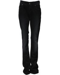 John Galliano - Zwarte Katoenen Midden Taille Tapered Denim Jeans - Lyst
