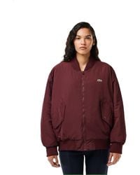 Lacoste - Oversized Bomberjack Voor - Lyst