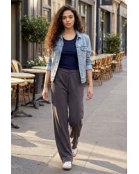 TOMMY LIFE - Textured Wide Leg Palazzo Pants With Drawstring Waist - Lyst