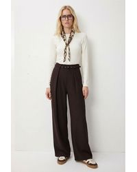 Happiness İstanbul - Pleated Belted Wide Leg Trousers - Lyst