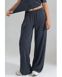 Busem - Elastische Taille Rechtlegging Modal Broek - Lyst