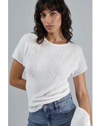 Hiccup - Textured Crew Neck Blouse - Lyst