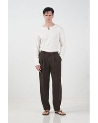 Giesto - Mid Waist Pleated Tailored Trousers - Lyst