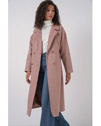 Bigdart - Oversized Dubbelgeknoopt Herringbone Lange Overjas - Lyst