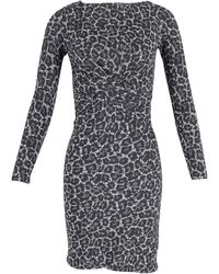 Michael Kors - Midi-Jurk Van Polyester Met Dierenprint - Lyst