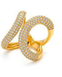 Luxenter - Ring Mit Funkelnden Zirkonia-Steinen, 18 Karat Gelbgold-Finish – Rudma - Lyst