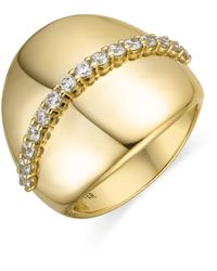 Luxenter - Ring Van 925 Sterling Zilver Met Schitterende Zirkonia En 18-Karaats Geelgoud Afwerking - Lyst