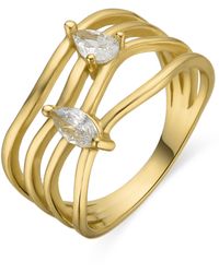 Luxenter - Ring Van 925 Sterling Zilver Met Schitterende Zirkonia En 18-Karaats Afwerking - Lyst