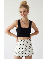 MixRay - Fitted Square-Neck Crop Tank Top - Lyst
