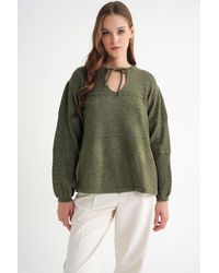 MixRay - Tie-Detail Loose Knit Sweater - Lyst