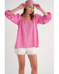MixRay - Buttoned Muslin Blouse - Lyst