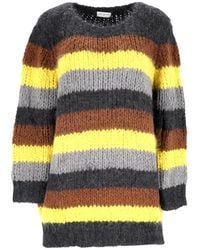 Dries Van Noten - Gestreepte Trui Van Veelkleurige Merinowol - Lyst