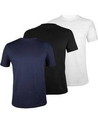 Donnay - Effen T-Shirt Met Ronde Hals Voor (Set Van 3) (Wit, Zwart, Marine) - Lyst