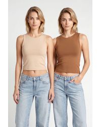 Happiness İstanbul - Slim Fit Crew Neck Crop Top - Lyst