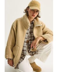 Bianco Lucci - Oversized Plush Jacket With Pockets - Lyst