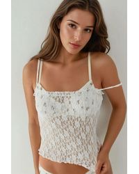 Hiccup - Textured Knit Square Collar Tank Top - Lyst